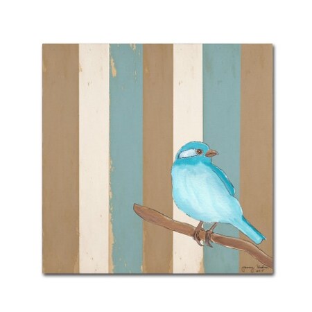 Trademark Fine Art Tammy Kushnir 'Teal Bird With Stripes' Canvas Art, 14x14 ALI11211-C1414GG